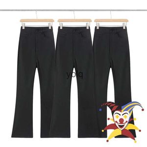 Men's Jeans Black Micro Flare Casual pants Men Women Zipper Trousers Track Pantsyolq