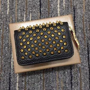 RedsBottom wallets Panelled Spiked Clutch Women Patent Real Leather Mixed Color Rivets bag Clutches Lady Long Purses with Spikes Men bags Boys Girls Luxurys Bags