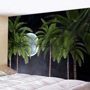 Tapestries Tropical plant tapestry sky palm tree wall hanging Nordic ins home living room bedroom fabric painting background decorationvaiduryd