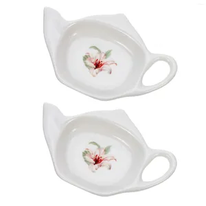 Çay Tepsileri 2 PCS Torba Çetesi Gevşek Depolama Sahibi Narin Tepsi Çay Plakası Plakaları Mücevher Suşi Dinler Seramik Toplar Seyahat Tatlı Kaşığı