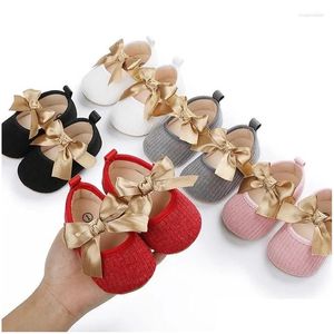 Erste Walkers Mode Bow bequeme Babyschuhe 0-1 Jahre alte Super-Soft-Kleinkind niedliche Drop-Lieferung Kinder Mutterschaft DHCWO