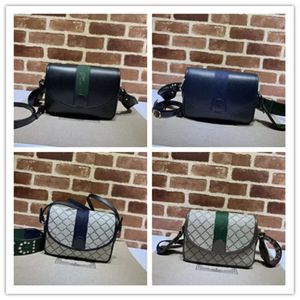 Projektantka Projektant 722117 Ophidia Cross Body Bag Web Sherry Line Torka na ramię Beige Stripe granatowa skóra 7a Najlepsza jakość