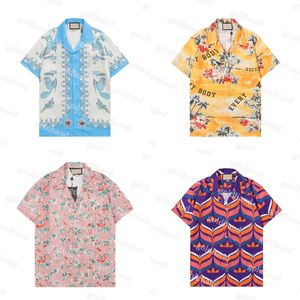 Nowe letnie koszule męskie koszule przyciski Polos Hawaii Floral Printowane koszule Tops High Street Tees