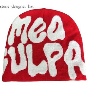 オリジナリティMEA CULPAS BEANIESソフトデザイナー帽子男性ファッションHIPHOP冬の屋外スカルウォームファッション風力証明美しいブラックビーニーY2K女性8244