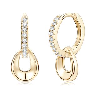 Real Moissanite Earrings 18K Yellow White Gold Plated Sterling Silver Moissanite Diamond Earring Hoops For Women Gift