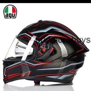 Full Face Otwarta Mosha Agv K S Hełm Men and Women's Anti Mist Racing Racing Motorcycle Full Helmet Four Seasons Podwójny soczewki Kask DX14