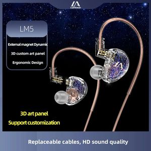 Cuffie Lafitear LM5 In Ear 1DD Auricolare dinamico Monitor in metallo Cuffie HiFi Bassi stereo Auricolari musicali Cuffie sportive Cavo staccabile