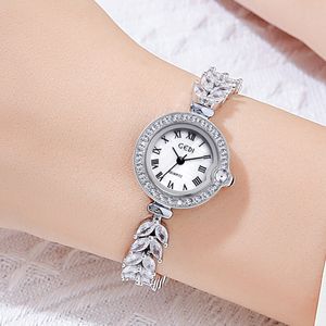 Luz feminina luxo estilo retro alto nível de aparência pequeno pico de ouro fritillaria diamante pequeno mostrador relógio de quartzo à prova dwaterproof água