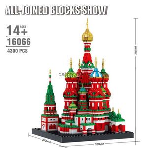 Blocks Mini Diamond Building Blocks Architecture Bricks Toy Saint Basil's Cathedral Taj Mahal Children Compatible City Giftl240118