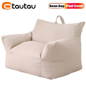 Otautau Cotton Bean Bag Cover No Filler single soffa Pouf Beanbag Chair Comfy Lazy Floor Seat Game Movie Sac Furniture SF008 240118
