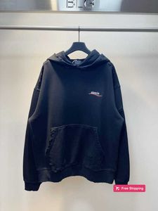 Tasarımcı Kadın Ceketleri 23SS Yüksek Versiyon B Ev Kıyafetleri Sonbahar ve Kış Çevirleri Çiftler için, Kola delinmiş Nakış Hoodie, Gevşek V9wo