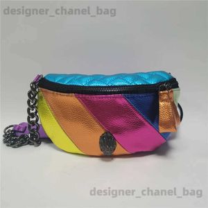 Midjeväskor Ny ankomst Summer Midjepaket Fashion Women Colorful Chest Bag Rainbow Purse T240116