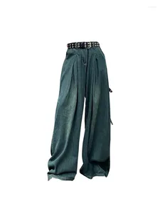 Kadın Pantolon Kot Pantolon Düz Denim Pantolon Kore Sokak Giyim Moda Harajuku Y2K Yüksek Bel Geniş Kovboy Giysileri 2024
