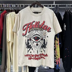 Herr t-shirts hellstar kortärmad t-shirt med fram- och baktryckta brev för män och kvinnor