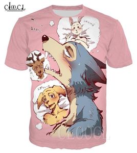 Cloocl Cartoon Anime Beastars T koszulki TEE HARAJUKU Bluzy Pullovers 3D Drukuj Wolf Deer Animal Summer Men Tshirt 210329265039