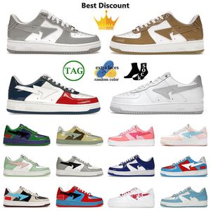 Luxurys Designer Brand 2024 Mens Women Top Quality Bapestar Sk8 Sta Shark White Black Pastel Pink Jjjjound Dhgate Plateform Loafers Men Trainers Bapestasity Shoes