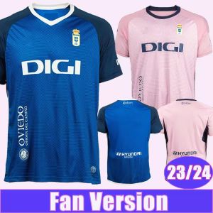 23 24 Maglie da calcio da uomo Real Oviedo JIMMY S. CAZORLA BORJA CAMARASA HUGO ALEMAO SEOANE SEBAS MOYANO PAULINO ROMARIO Maglia da calcio casalinga