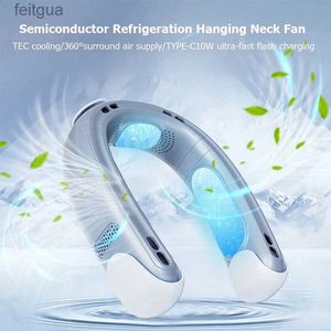 Electric Fans Neck Fan 5000mAh USB RECHARGABLE Electric Fan Type-C 10W Ultra-Fast Flash Charging Portable Air Cooler Ventilador Mini Fan YQ240118