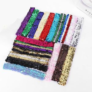 Hair Accessories Mardi Gras Sequin Hairband Girls Sparkly Head Bands Stretch Elastic Trimming Colors Craft Costume Headbands