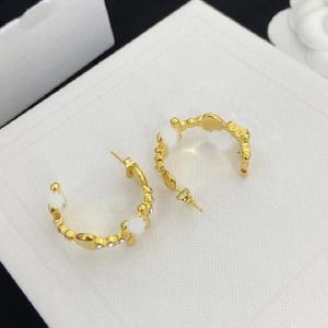 Mixed Simple Gold Plated Silver Luxury Brand Designers Letters Stud Geometric Famous Women Round Crystal Rhinestone Pearl Earring Wedding Party Diamond 117