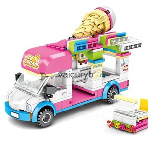 Block City Snack Store Street View Food Girl Truck Car Ice Building Blocks Pedagogiska kreativa tegelstenar Leksaker för LDRENVAIDURYB