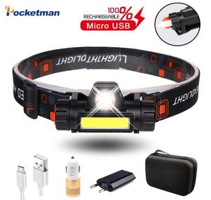 Portable LED Headlamp USB Rechargable Headlight with Builtin 18650 Battery XPECOB Head Light with Magnet Waterproof Head Lamp1633830