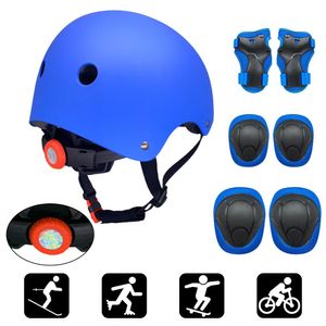 Conjunto de capacete e almofadas Gear Kids 7 em 1, joelheiras ajustáveis para crianças, cotoveleiras, protetores de pulso para scooter, skate, patins, ciclismo