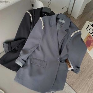 Kadınlar Suits Blazers 2023 Yeni Suit Ceket Orta Uzunluk Takım Üst Trendi Kadınlar ve Ceketler Blazer Femenino Blazers Kadınlar için240117