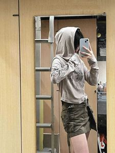 Landmine style Y2K subculture hoodie for women's spring and autumn INS design sense niche short top