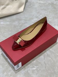 Fiocco da donna con tacco spesso Marchio classico di alta qualità 100% fatto a mano Scarpe a punta con fondo piatto Taglia 34-40