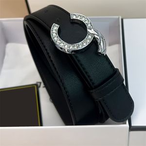 Female Diamond Buckle Luxury Designer Belt 3.0cm Width Women Jeans Dress Waistband Gold Silver Classic Leather Belts Men Belt
