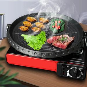 Portable Frying Pan Griddle Cookware Skillet Tray Grill Barbecue BBQ 240117