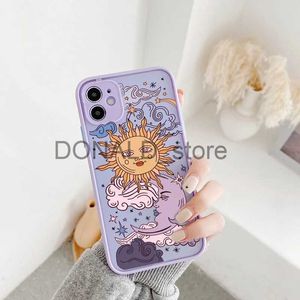 JAMULAR Grappige Zon Maan Gezicht Schokbestendige Telefoon Case Voor iPhone 15 14 13 12 11 Pro 7 XS MAX X XR SE2 8 Plus Matte Candy Achterkant J240118