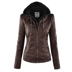 Faux Leather Jacket Women Basic Jacket Coat Female Winter Motorcycle Jacket PU Leather Suede Zipper Hoodies Outerwear 240117