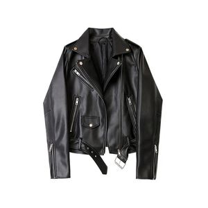 ZVRI classico nero Primavera e Autunno La giacca da motociclista con spallina staccabile con cintura 240117