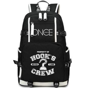 Hook Crew backpack Once daypack Never Land school bag Teleplay Print rucksack Casual schoolbag Computer day pack