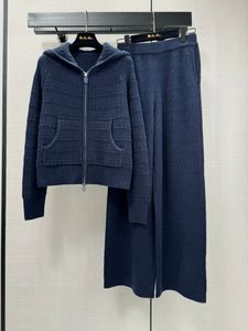 Tute da donna Inverno loro Capra Maglione di cashmere Cappotti con cerniera Pantaloni da completo piana