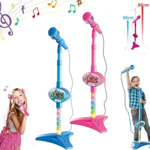 EST Kids Microphone With Stand for Children Music Instrument Toys Karaoke Mic Education Toy Birthday Present for Girl Boy 240117