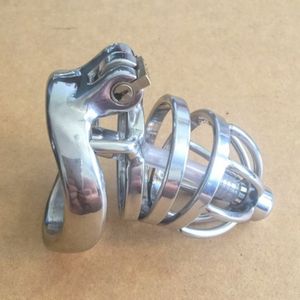 Dubbelring Chastity Devices Silikonrör med taggade anti-shedding-ringar som låter manliga urinrör SM Craft Chastity Cage463