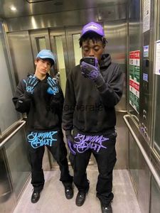 Męskie spodnie swobodny wysoki elastyczna talia sznurka luźne spodnie y2k joggers męskie spodnie harajuku streetwear retro casual harajuku spustersephemeralew