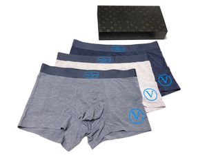 Top designer brand men's and women's underwear solid color boxers cotton breathable close-fitting comfortable underwear three-piece set