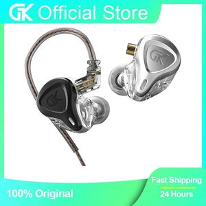 Earphones GK G5 Metal Wired Earphone In Ear HiFi Bass Music Earbud Headset With Microphone Noise Cancelling Sport Monitor Headphones