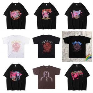 Men T-shirts Pink Young Thug Sp5der 555555 Printed Spider Web Pattern Cotton H2y Style Short Sleeves Top Tees Hip Hop Size S-xl Yh G9OQ