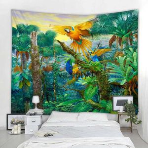 Tapestries Jungle Plant Tapestry Tropical Palm Leaf Flowers Home Decor Wall Mount Boho Hippie Sheets Beach Mat Yogavaiduryd