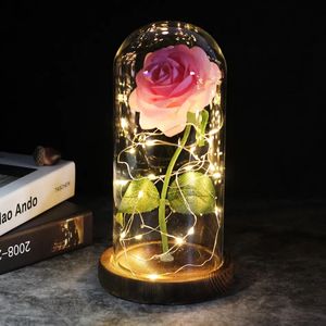 LED LED Lights Walentynki Prezent dla dziewczyny Eternal Rose LED LED LIGHT Flower Luminous Dekora