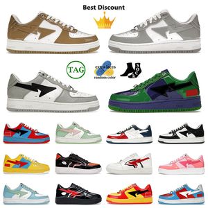 Top Quality 2024 OG Bapestar SK8 Sta Platform Casual Shoes for Mens Women Patent Grey Black Plate-forme Loafers ABC Camo Pink Trainers Sneakers 36-45