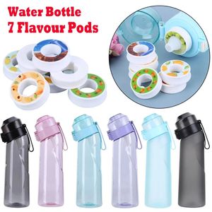 650ml 7 sabores vagens garrafa de água com sabor de ar até esportes moda palha caneca garrafa de água esportes ao ar livre fitness copo de água 240118