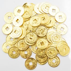 Heminredning 100 st/mycket Aolly Gold Copper Cash Fortune Tree Arts and Crafts Accessories Copper Money Lucky Money Chinese Mascot 2.0 cm Gold Copper Coin