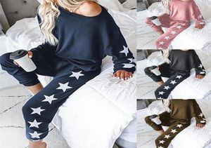 Autumn Two Piece Set Tracksuit Women Clothes Star Print Pullover Top Pants Sport Jogger Suit Female Casual Lounge Wear Outfits3838826