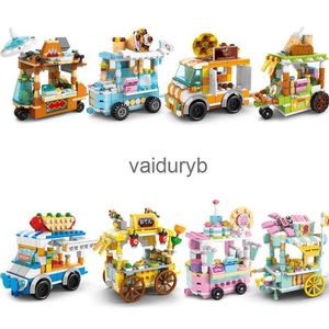 Blocos de cidade rua loja carros blocos de construção compatíveis mini tijolos clássicos gelo loja de comida rápida ldren brinquedos criativos crianças presentesvaiduryb